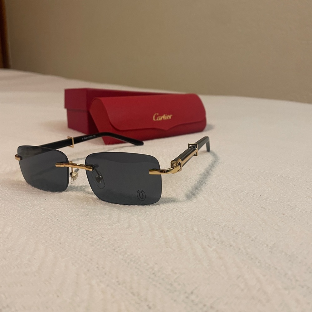 Cartier Black and Gold Men's Sunglasses